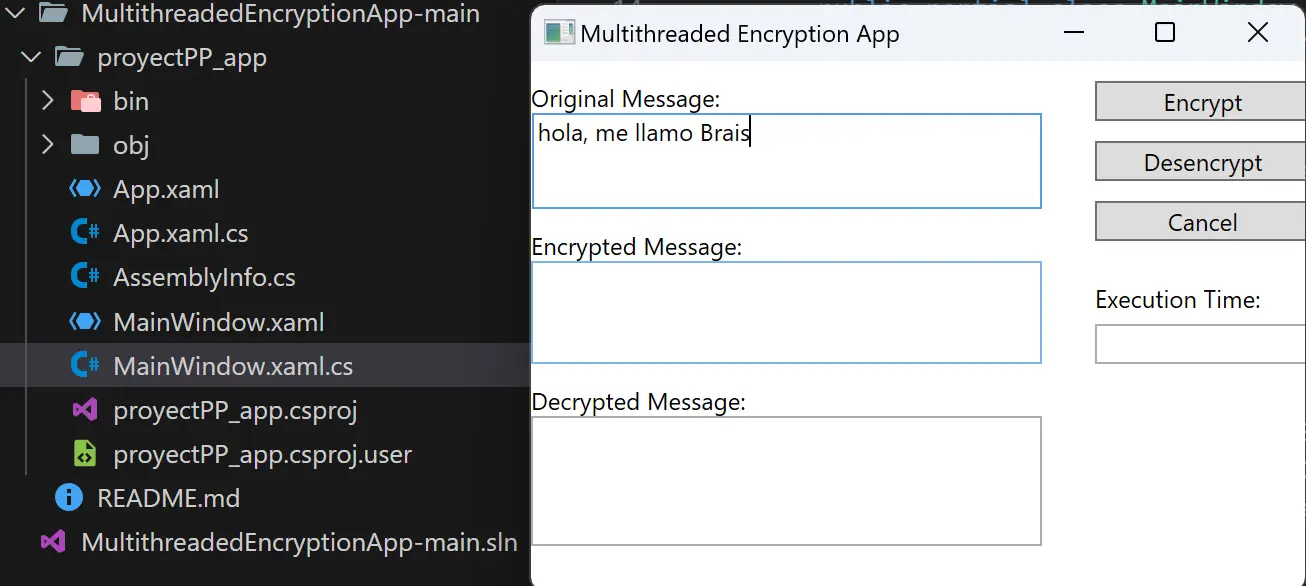 MultiThread App - Vista principal