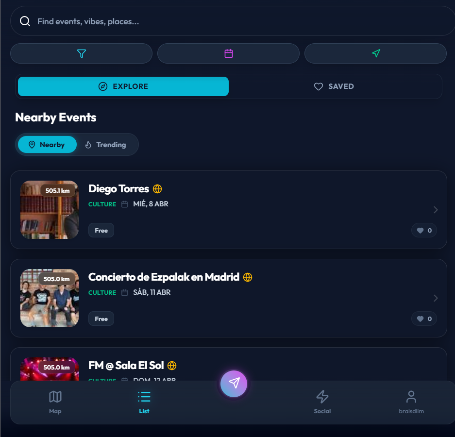 Aura - Detalle de evento con sistema Karma